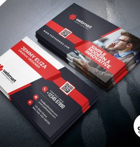 Clean Modern Business Card Design Template PSD