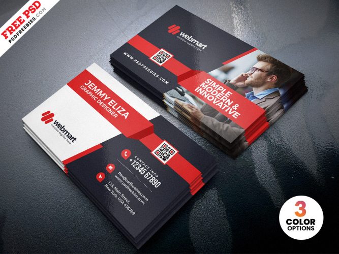 Clean Modern Business Card Design Template PSD