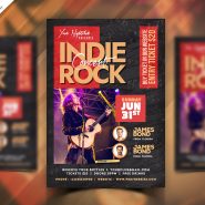 Indie Rock Music Concert Flyer PSD Template
