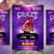 Night Club Crazy Party Flyer PSD Template