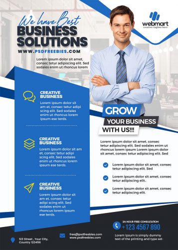 Digital Business Marketing Company Flyer PSD | PSDFreebies.com