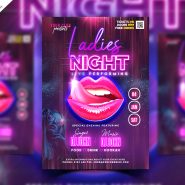 Neon Glow Party PSD Flyer Template