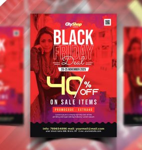 Black Friday Sale Promotional Flyer Design Template