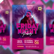 Crazy Friday Night Club Party Flyer PSD
