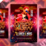 Friday Night Music Party Flyer Design PSD