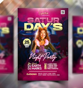 Club Saturday Night Party Flyer PSD
