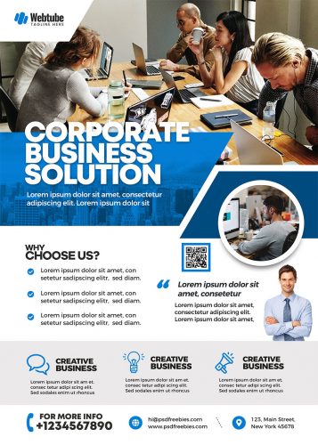 Professional Corporate Business Company Flyer PSD | PSDFreebies.com