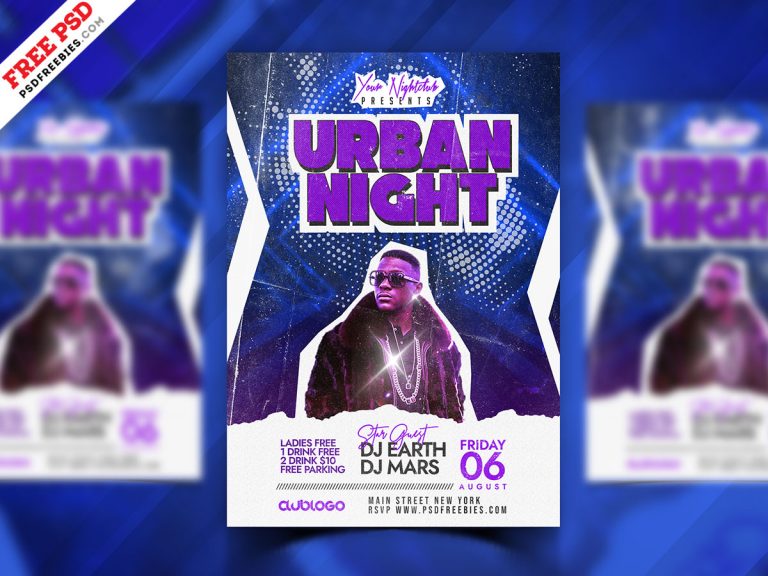 Urban Night Club DJ Flyer Design PSD | PSDFreebies.com