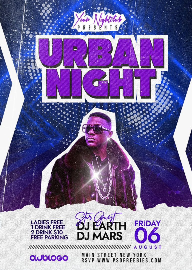 Urban Night Club DJ Flyer Design PSD | PSDFreebies.com