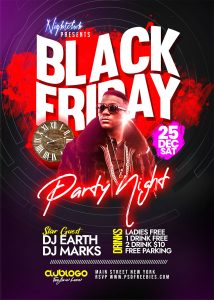 Black Friday Club Party Flyer PSD Template