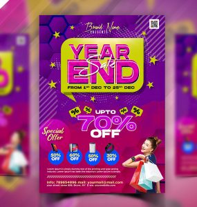 Year End Sale Flyer PSD Template