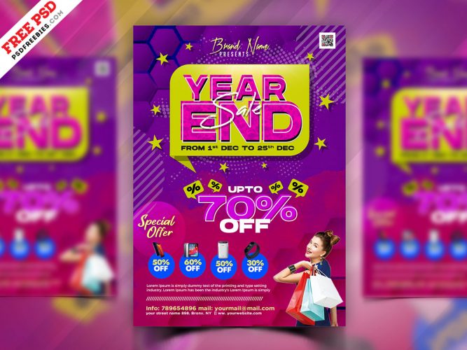 Year End Sale Flyer PSD Template