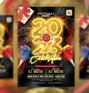 2023 New Year Celebration Party Flyer PSD