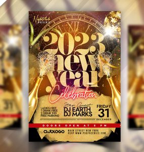 New Year 2023 Club Party Flyer PSD Template