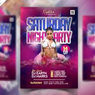 Saturday Night Out Party Flyer Template PSD