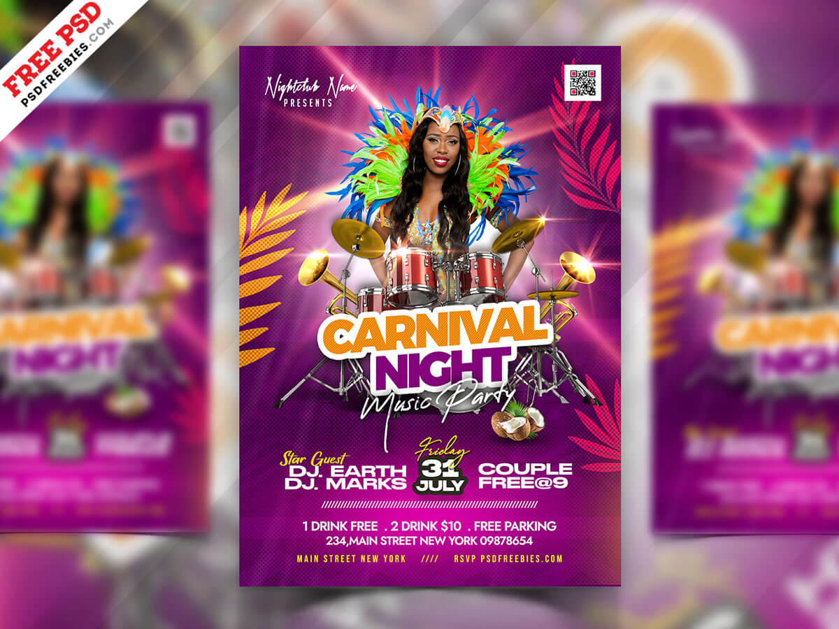Carnival Event Party Flyer PSD Template