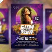 Summer Party Invitation Flyer PSD Template