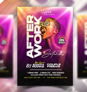 Weekend Night Club Party Flyer PSD