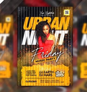 Friday Night Club Party Flyer PSD Template