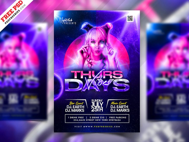 Weekend Party Vibes Flyer Design PSD