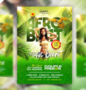 Afro Beat Event Party Flyer PSD Template