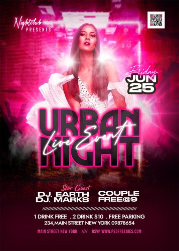 Club DJ Urban Party Flyer PSD Template | PSDFreebies.com