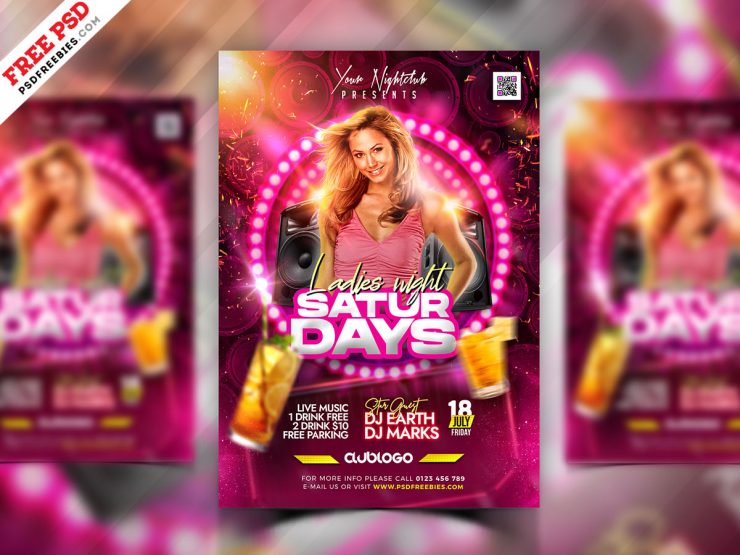 Ladies Night Club Party Flyer PSD Template