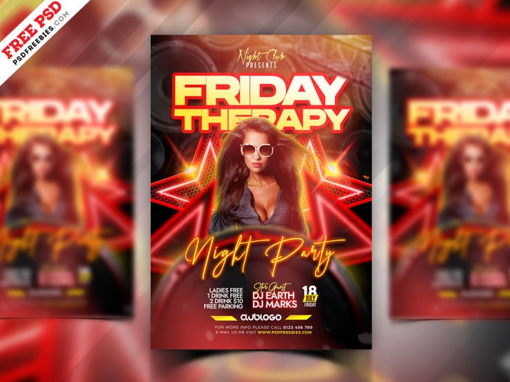 Music Therapy Night Event Flyer PSD