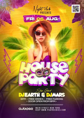 Grand House Party Flyer PSD Template | PSDFreebies.com