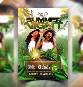 Night Club Summer Party Flyer PSD Template