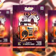 Back to 80s Night Club Party Flyer Template PSD