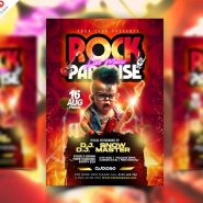 Crazy Indie Rock Music Festival Flyer PSD Template