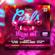 Girls Night Out Club Party Instagram Post PSD