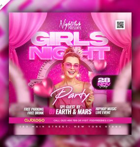 Girls Night Special Party Instagram Post PSD