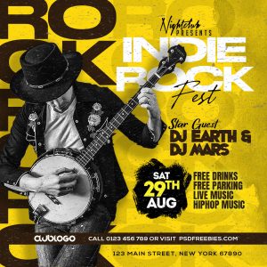 Indie Rock Music Event Concert Instagram Post PSD