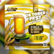 Oktoberfest Beer Festival Social Media Banner Design PSD