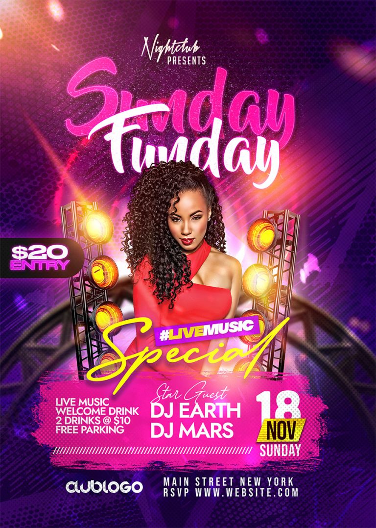 Free PSD | Premium Night Club DJ Party Event Flyer PSD