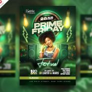 Prime Friday Night Club Party Flyer Design PSD