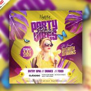 Music Party Social Media Post Square Template PSD