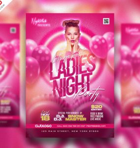 Night Club Ladies Party Flyer PSD Template