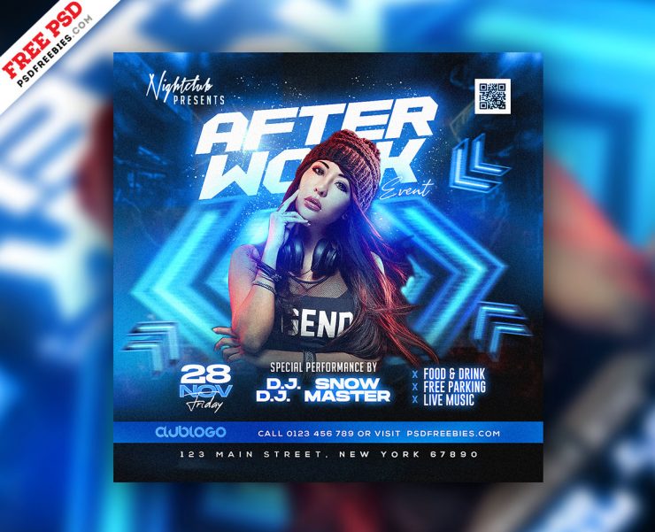 Night Club Party Square Post Design PSD