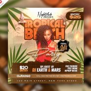 Tropical Beach DJ Party Instagram Post PSD