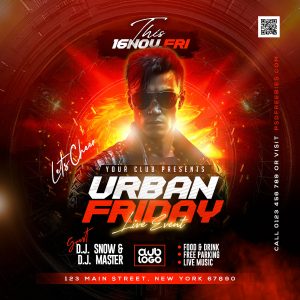 Urban Friday Party Square Instagram Post PSD