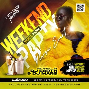 Weekend Club DJ Party Social Media Post PSD Template