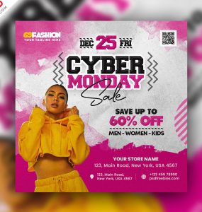 Cyber Monday Sale Social Media Post PSD