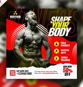 Fitness Gym Club Promotion Social Media Post PSD