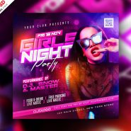 Girls Night Out DJ Party Instagram Post PSD