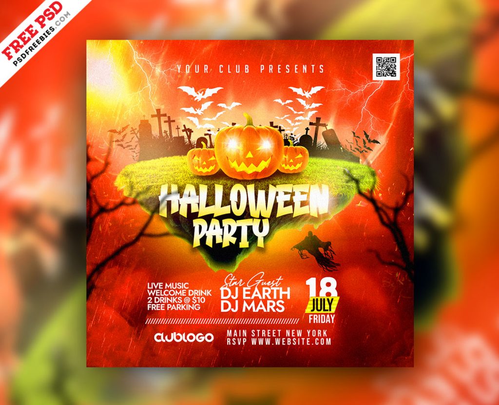 Free PSD | Happy Halloween Party Instagram Post Design PSD ...