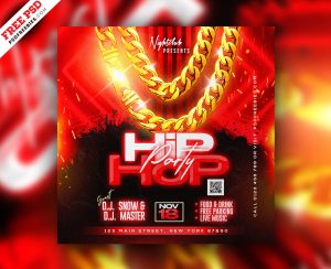 Hip Hop Night Club DJ Party Social Media Post PSD