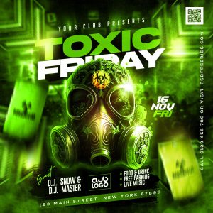 Toxic Friday Party Social Media Post PSD